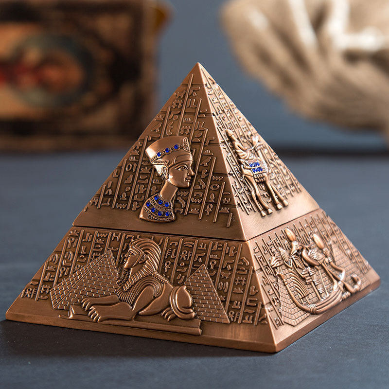 Egyptian pharaoh metal pyramid creative ashtray