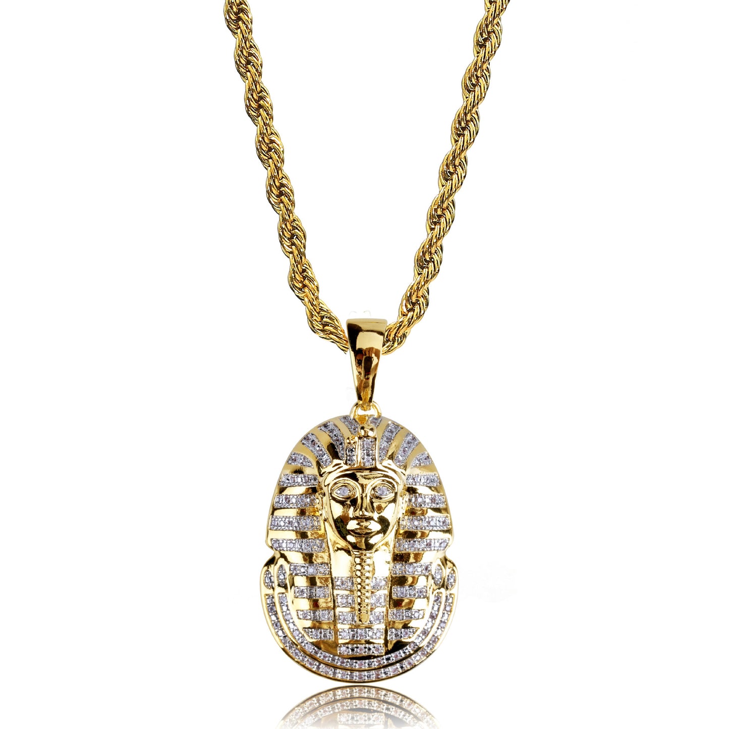 Hip Hop Jewelry Iced Out Egyptian Pharaoh Pendant Necklace