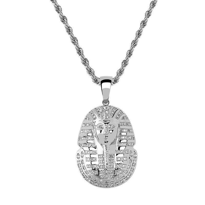 Hip Hop Jewelry Iced Out Egyptian Pharaoh Pendant Necklace