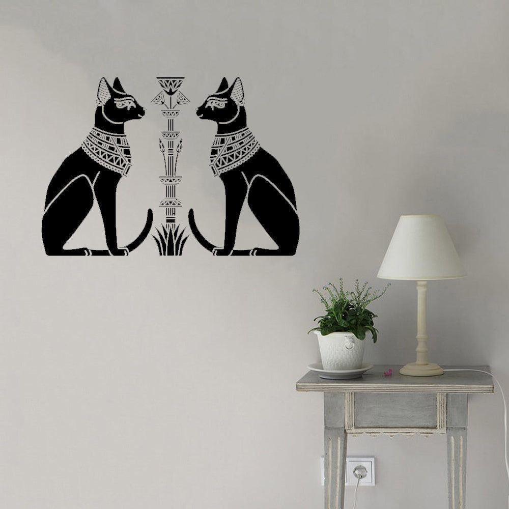 Ancient Egyptian God Egyptian Cat Fence Wall Sticker