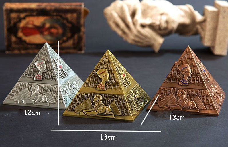 Egyptian pharaoh metal pyramid creative ashtray