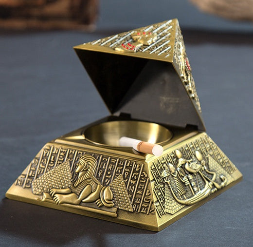 Egyptian pharaoh metal pyramid creative ashtray