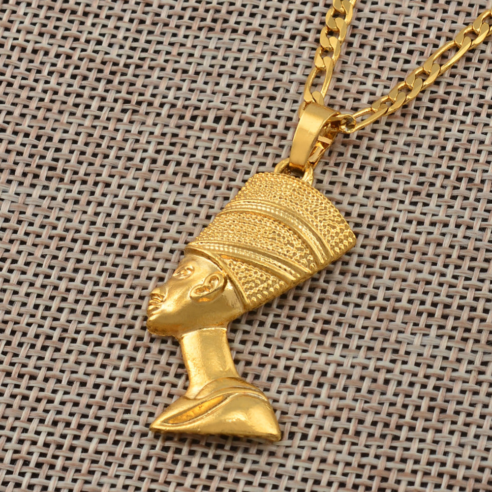 Egyptian Queen Nefertiti Gold-plated pendant