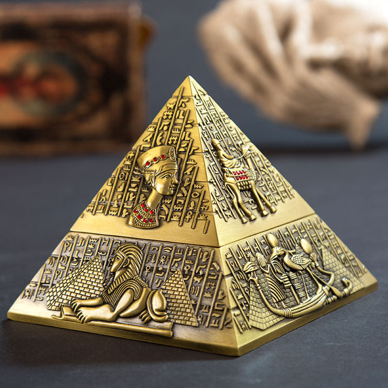 Egyptian pharaoh metal pyramid creative ashtray