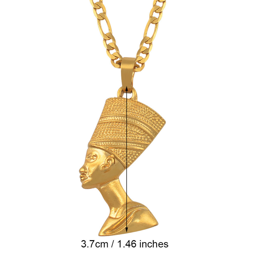 Egyptian Queen Nefertiti Gold-plated pendant