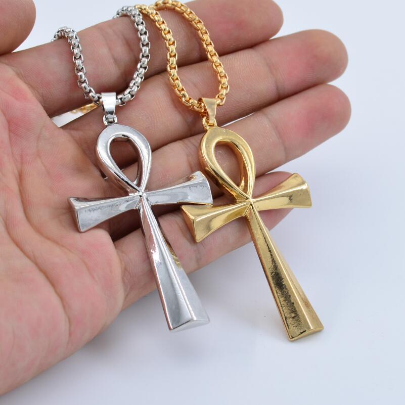 Egyptian Ankh Key Cross Pendant Necklace