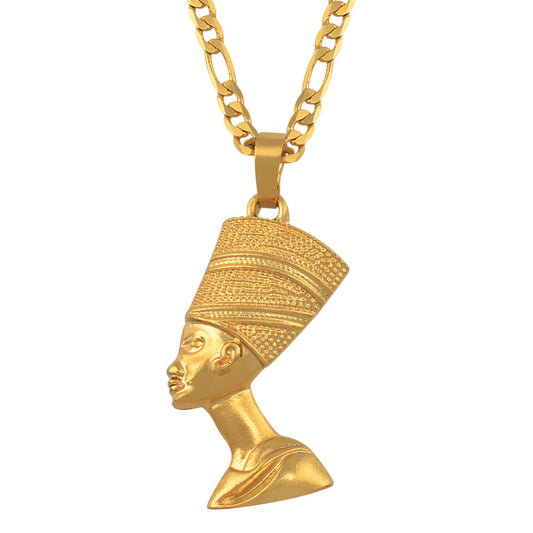 Egyptian Queen Nefertiti Gold-plated pendant