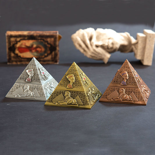 Egyptian pharaoh metal pyramid creative ashtray