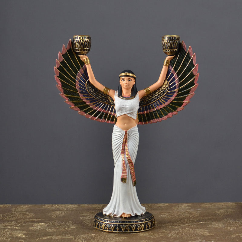 Ancient Egypt God Isis Goddess Statue Resin Crafts Wing