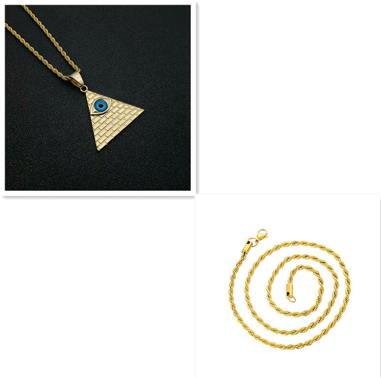 Fashion Personality Pyramid Pendant Necklace