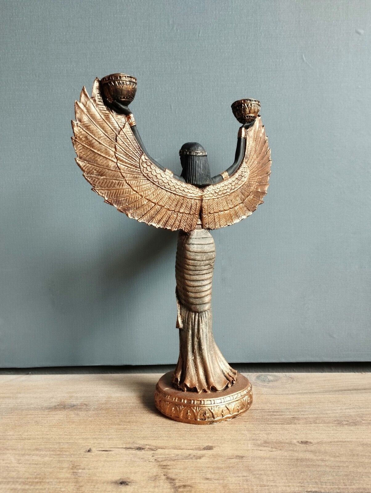 Egyptian Isis Goddess Statue Resin Candlestick