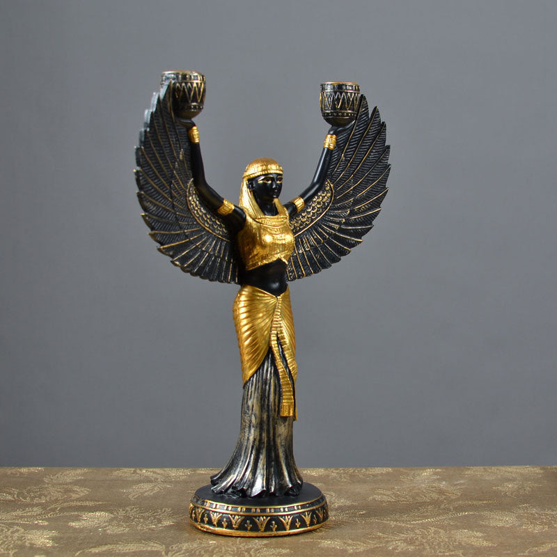 Ancient Egypt God Isis Goddess Statue Resin Crafts Wing