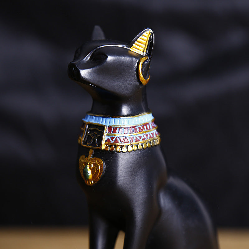 Creative Resin Egyptian Cat Ornaments Candle Holder